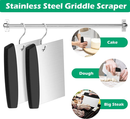 Bench Dough Scrapers, Stainless Steel Griddle Scraper Pastry Cutter
