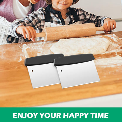 Bench Dough Scrapers, Stainless Steel Griddle Scraper Pastry Cutter