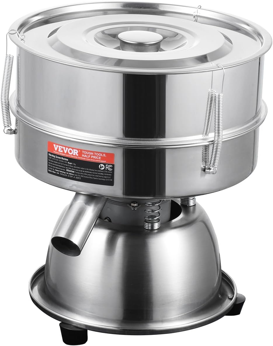 Flour Sieve, 10 Mesh Sifter, 304 Stainless Steel Food-grade Fine Mesh Strainer, Dia. 12.6" for Baking, 5 Sizes Mesh Hole for Mungbean, Rice, Pearl Powder
