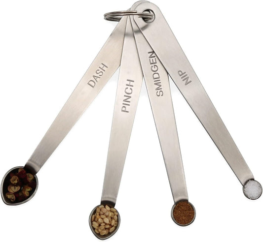 1Pack Mini Measuring Spoon Set of 4, Small Teaspoon for Tiny Measurement | 1/8, 1/16, 1/32, 1/64tsp, Rust-Free, Dishwasher-Safe, High Precision, Easy-Read Markings, Lightweight & Durable