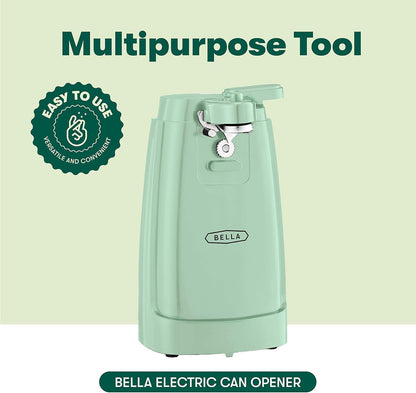 Electric Can Opener and Knife Sharpener, Removable Cutting Lever, Cord Storage, Stainless Steel Blade, Sage