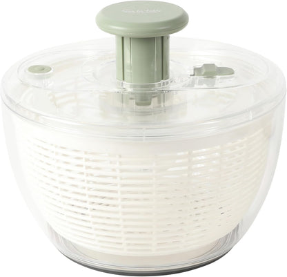 Kitchen Essential 6.3 Qt Salad Spinner, Fruit Washer, Washing Bowl with Strainer, Vegetable Cleaner, Salad Cleaner, Lettuce Washer - Juniper Green