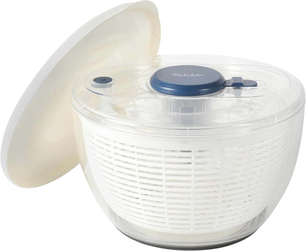 Kitchen Essential 6.3 Qt Salad Spinner, Fruit Washer, Washing Bowl with Strainer, Vegetable Cleaner, Salad Cleaner, Lettuce Washer - Juniper Green