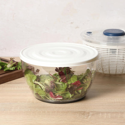 Kitchen Essential 6.3 Qt Salad Spinner, Fruit Washer, Washing Bowl with Strainer, Vegetable Cleaner, Salad Cleaner, Lettuce Washer - Juniper Green