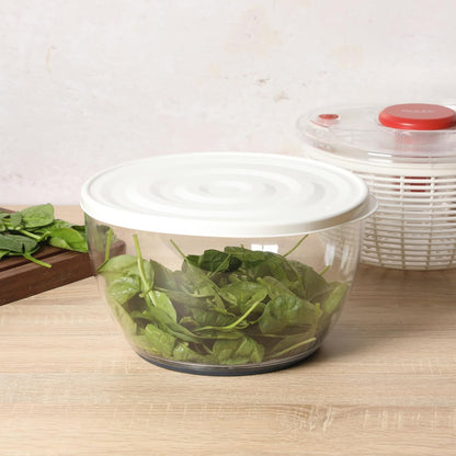 Kitchen Essential 6.3 Qt Salad Spinner, Fruit Washer, Washing Bowl with Strainer, Vegetable Cleaner, Salad Cleaner, Lettuce Washer - Juniper Green