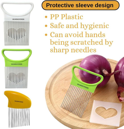 Potato slicer & Kitchen Gadgets, 1 Crinkle Cutter, 1 Onion Slicer, Stainless Steel Onion Holder, Vegetable, Avocado, Tomato,Mandoline Slicer, Fruit Cutter, wavy crinkle cutter for veggies