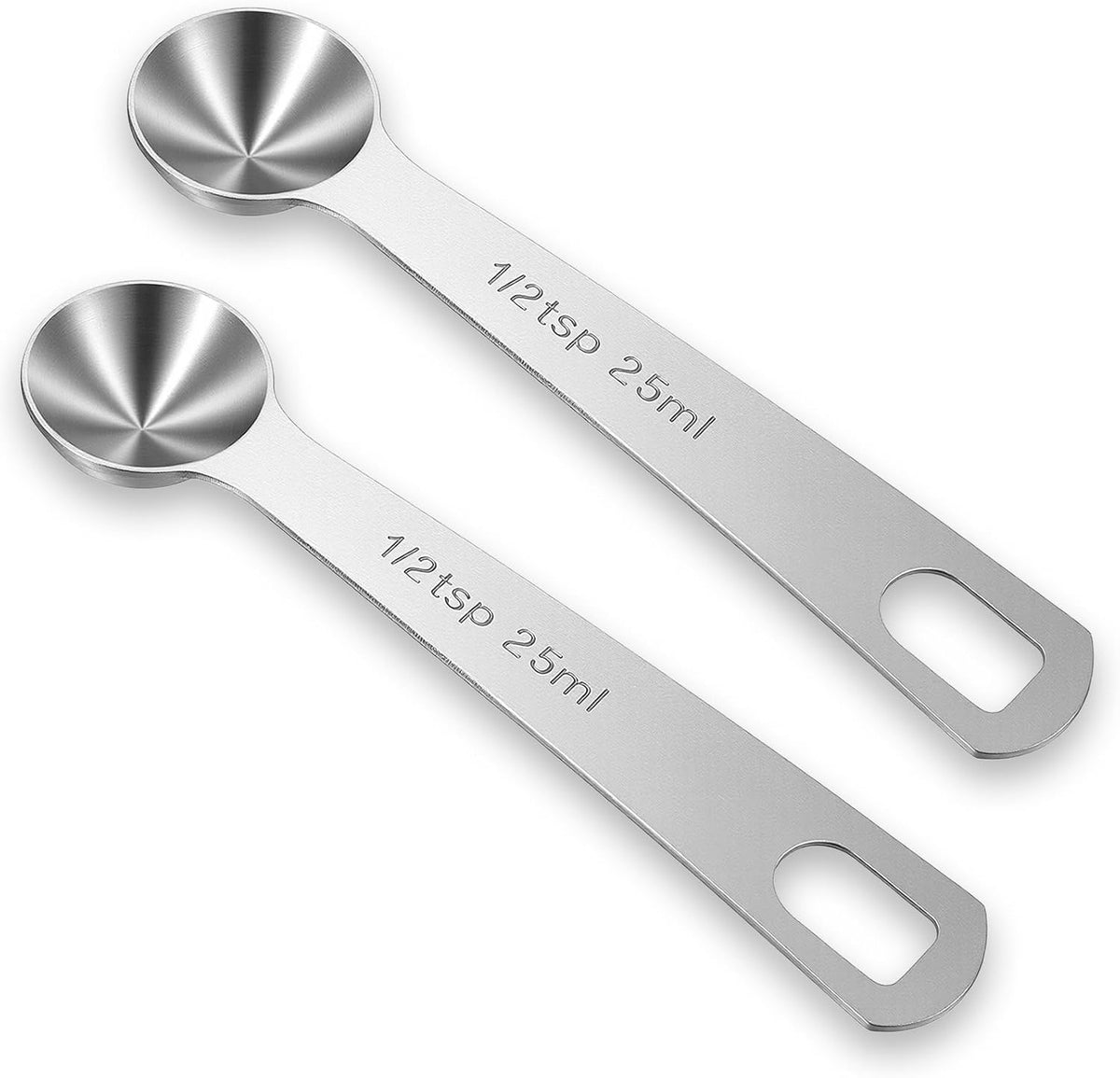 3 Pcs 1/2 Teaspoon (1/2 tsp, 2.5 ml, 2.5cc, 1/12 oz) Measuring Spoons, Stainless Steel Single Measuring Spoon Tablespoon Metal Measure Scoop for Coffee Grains Kitchen Cooking