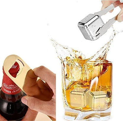 4PCS Heavy Duty Stainless Steel Flat Bottle Opener Beer Bottle Opener 7" Speed Openers for Kitchen, Bar or Restaurant Birthday Wedding Bridal Shower Gifts (Gold,4)