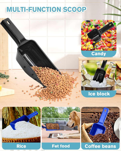 2 Cup Dog Food Scoop(2 Pack), Plastic Pet Food Scoop with Measuring Lines for Accurate Pet Food Portions,Dishwasher Safe (Black)