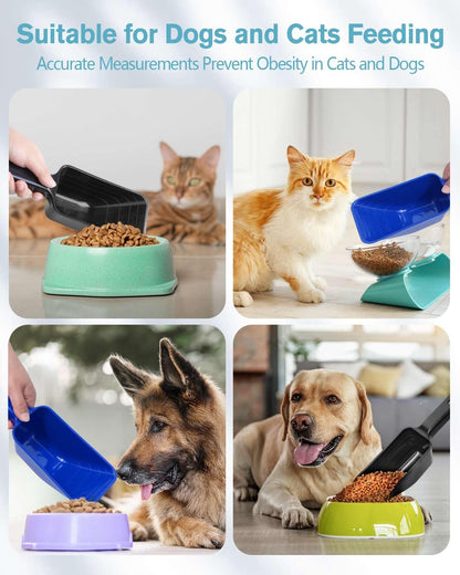 2 Cup Dog Food Scoop(2 Pack), Plastic Pet Food Scoop with Measuring Lines for Accurate Pet Food Portions,Dishwasher Safe (Black)