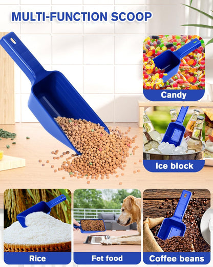 2 Cup Dog Food Scoop(2 Pack), Plastic Pet Food Scoop with Measuring Lines for Accurate Pet Food Portions,Dishwasher Safe (Black)