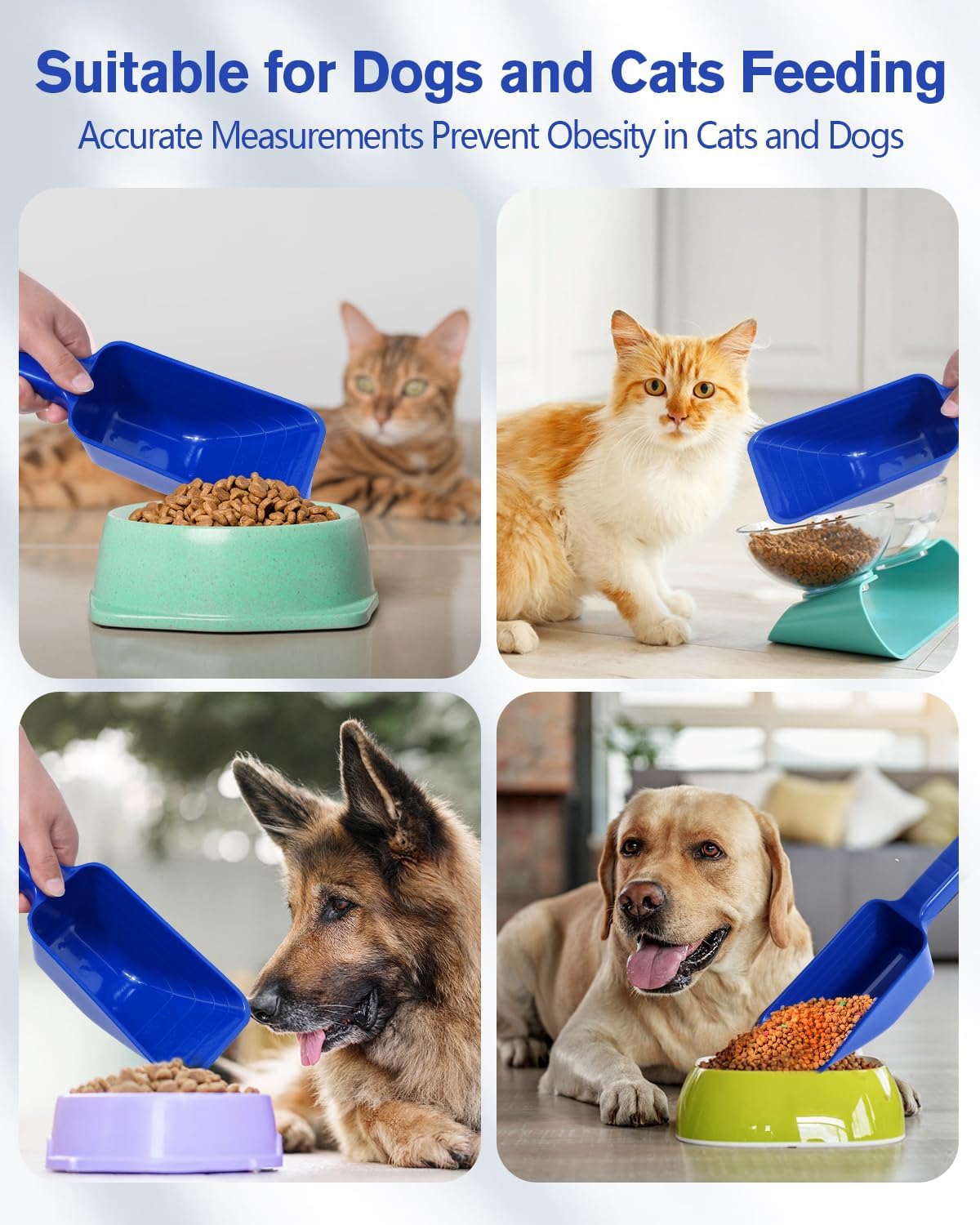 2 Cup Dog Food Scoop(2 Pack), Plastic Pet Food Scoop with Measuring Lines for Accurate Pet Food Portions,Dishwasher Safe (Black)
