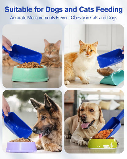 2 Cup Dog Food Scoop(2 Pack), Plastic Pet Food Scoop with Measuring Lines for Accurate Pet Food Portions,Dishwasher Safe (Black)