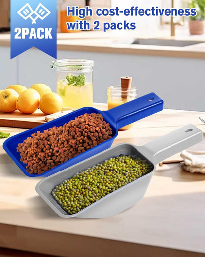 2 Cup Dog Food Scoop(2 Pack), Plastic Pet Food Scoop with Measuring Lines for Accurate Pet Food Portions,Dishwasher Safe (Black)