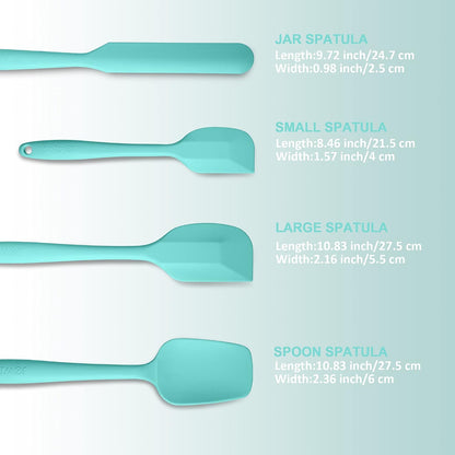 4 Piece Silicone Spatula Set, Flexible Heat Resistant Non-scratch Baking Cooking Rubber Spatulas with Stainless Steel Core, Orange
