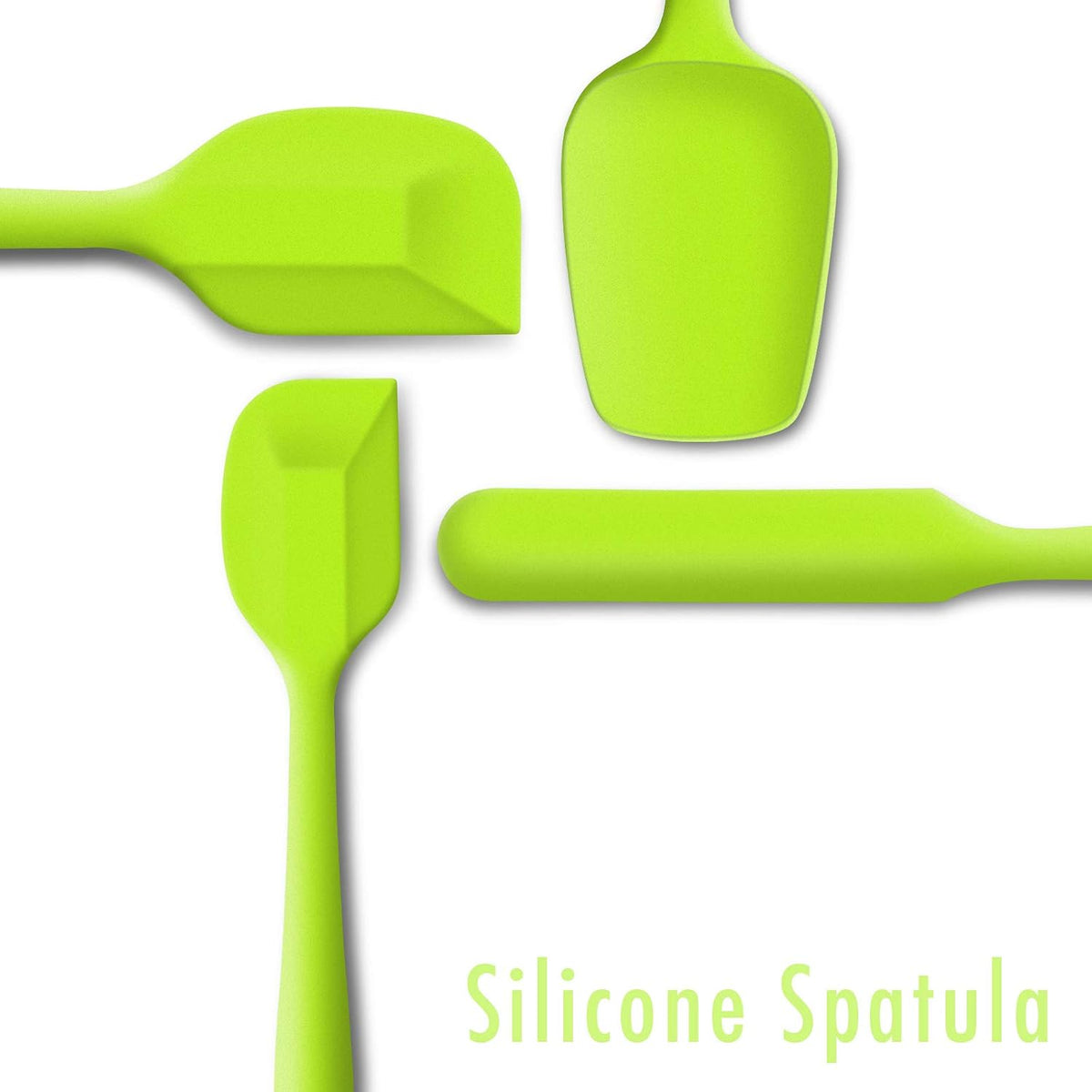 4 Piece Silicone Spatula Set, Flexible Heat Resistant Non-scratch Baking Cooking Rubber Spatulas with Stainless Steel Core, Orange