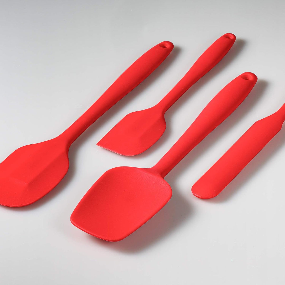 4 Piece Silicone Spatula Set, Flexible Heat Resistant Non-scratch Baking Cooking Rubber Spatulas with Stainless Steel Core, Orange