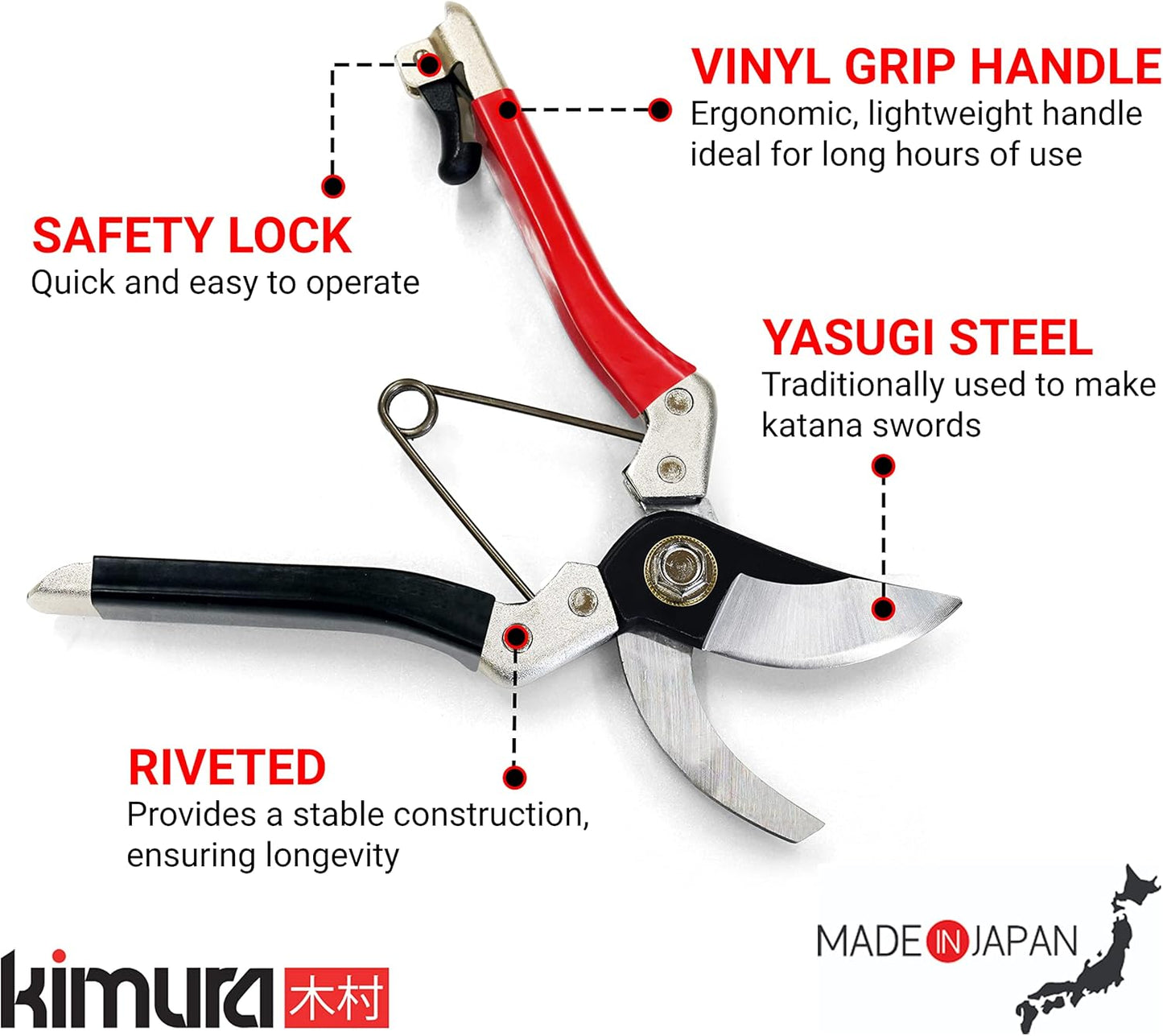 ® 8" Pro Pruning Scissors, Premium Japanese SK5 Hi-Carbon Steel Blades, Non-Slip Vinyl Coated Handles, Lightweight & Ergonomic, Multi-Tasking Pruning Shears, Garden Snips, Precision Clippers