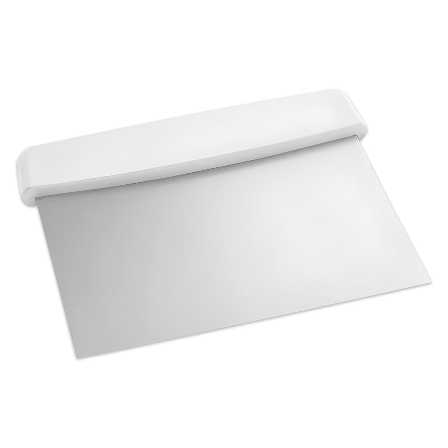 6-Inch Stainless Steel Dough Cutter and Bench Scraper | White Handle | Cutter for Pizza Dough, Bread, and Pastry Dough | Multipurpose Kitchen Utensil