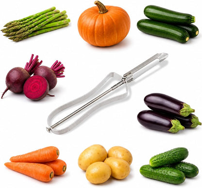 Potato Peeler Stainless Steel – Swivel Vegetable Peeler for Potatoes, Carrots, Fruits & Vegetables with Ergonomic Wide Grip, Dishwasher Safe