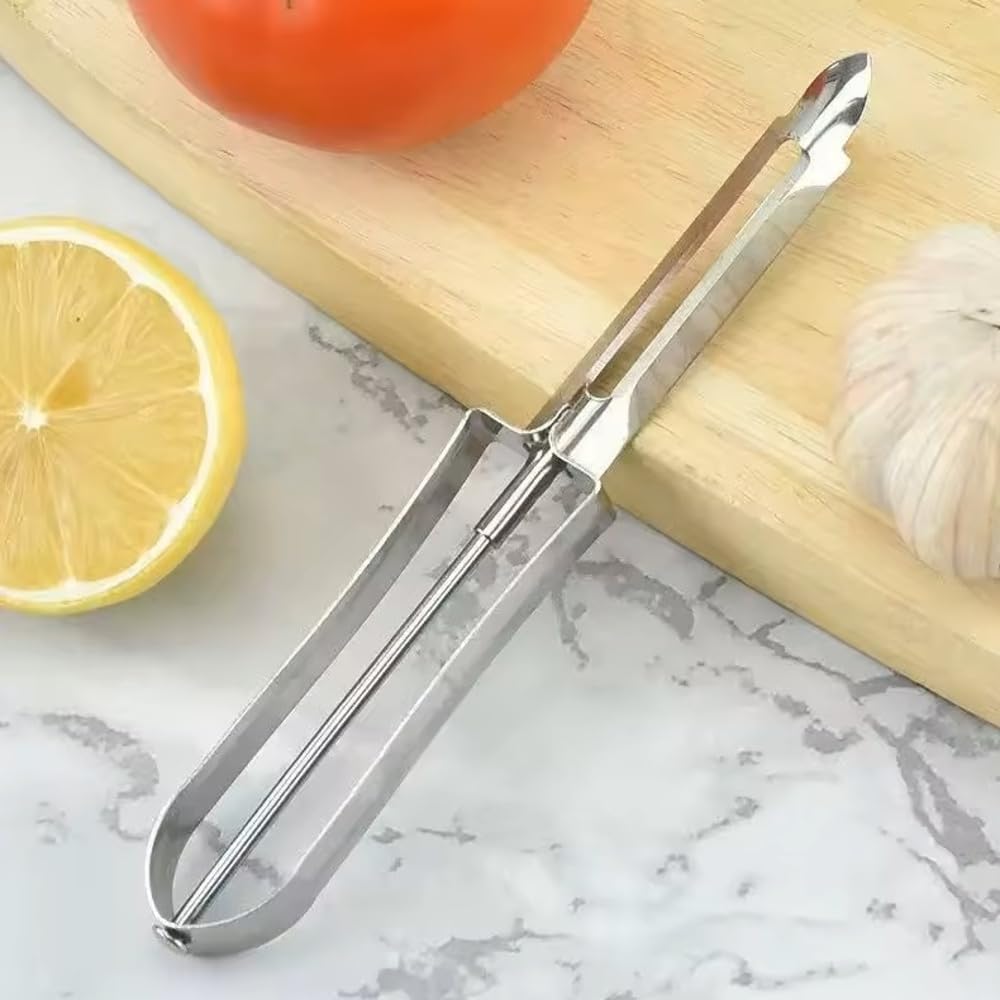 Potato Peeler Stainless Steel – Swivel Vegetable Peeler for Potatoes, Carrots, Fruits & Vegetables with Ergonomic Wide Grip, Dishwasher Safe