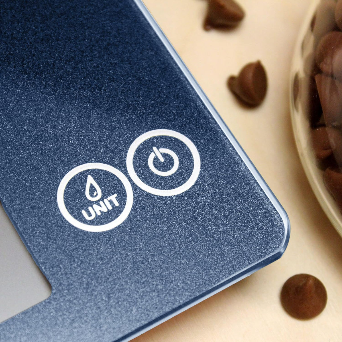 Arti Glass Food Scale Digital Countertop Kitchen, Baking and Cooking Scale with Nutrition and Calorie Counter, 15-Pound Capacity, 9" x 6.5" x .75", Gray Storm