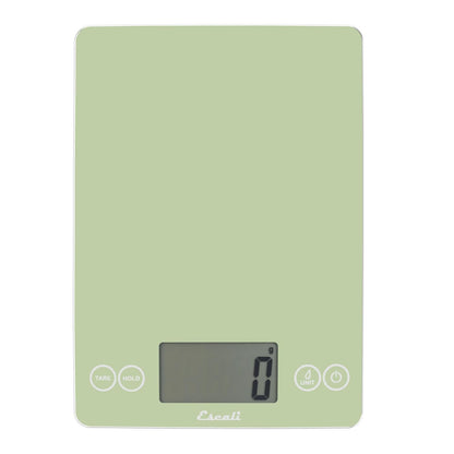 Arti Glass Food Scale Digital Countertop Kitchen, Baking and Cooking Scale with Nutrition and Calorie Counter, 15-Pound Capacity, 9" x 6.5" x .75", Gray Storm