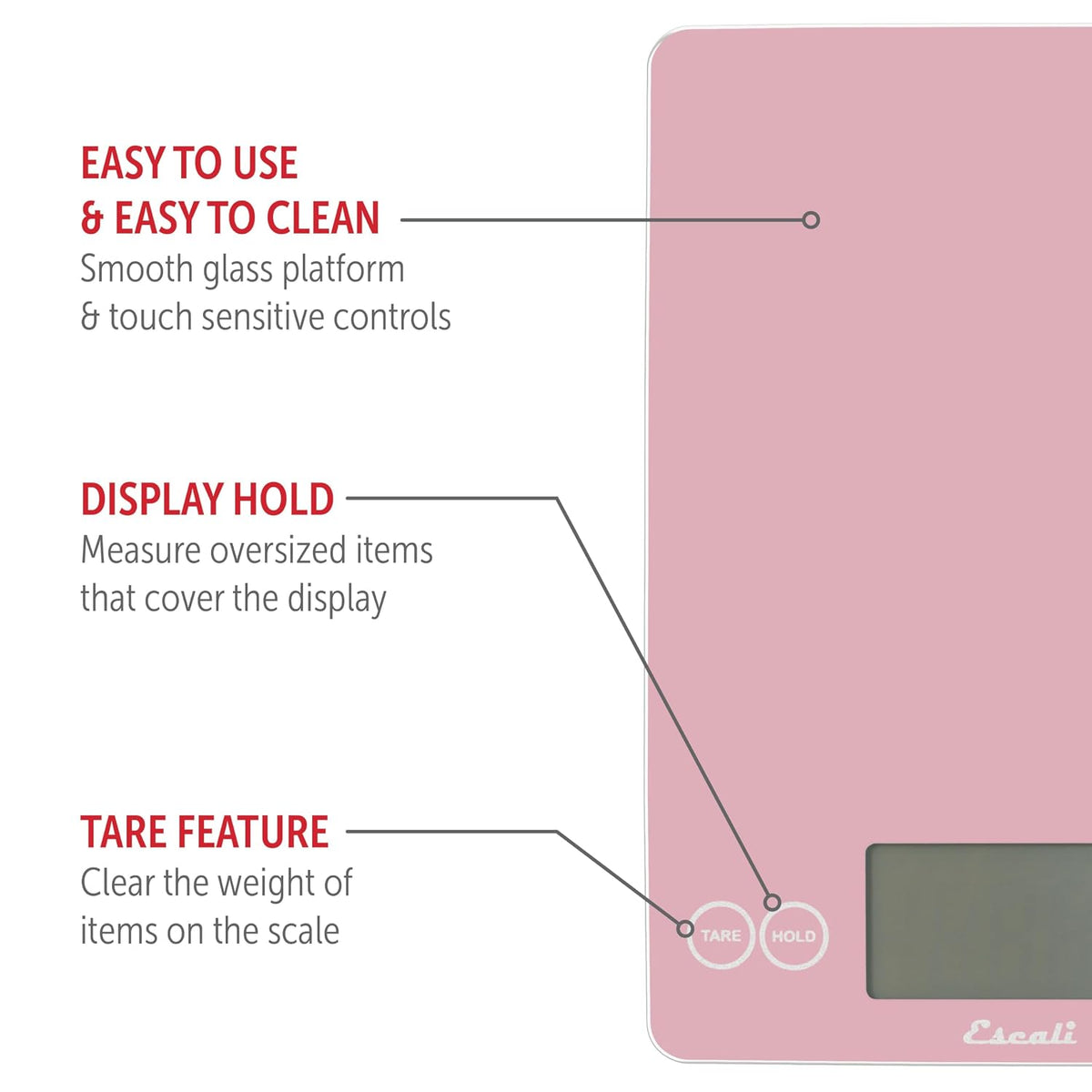 Arti Glass Food Scale Digital Countertop Kitchen, Baking and Cooking Scale with Nutrition and Calorie Counter, 15-Pound Capacity, 9" x 6.5" x .75", Gray Storm