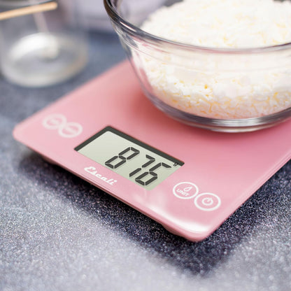 Arti Glass Food Scale Digital Countertop Kitchen, Baking and Cooking Scale with Nutrition and Calorie Counter, 15-Pound Capacity, 9" x 6.5" x .75", Gray Storm