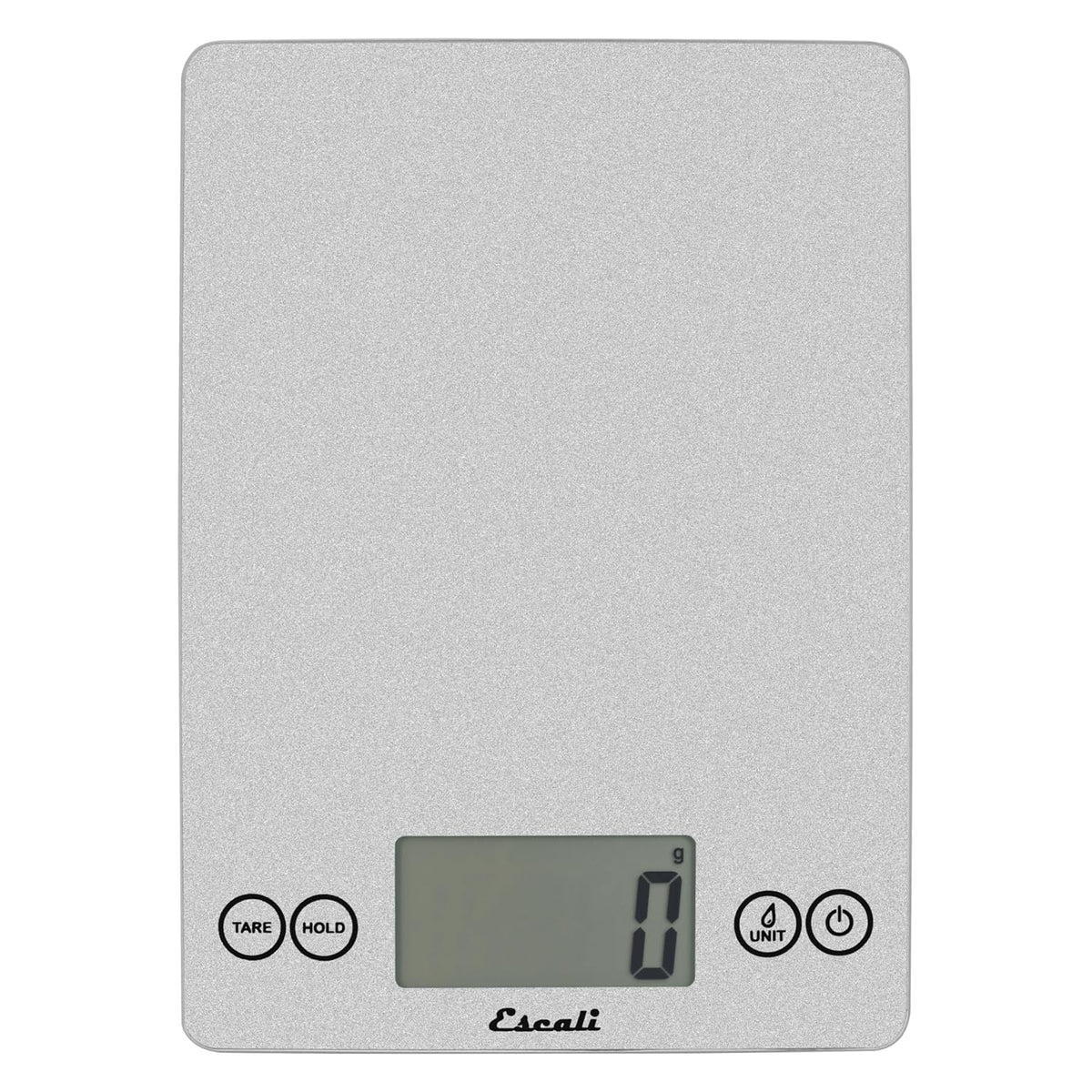 Arti Glass Food Scale Digital Countertop Kitchen, Baking and Cooking Scale with Nutrition and Calorie Counter, 15-Pound Capacity, 9" x 6.5" x .75", Gray Storm