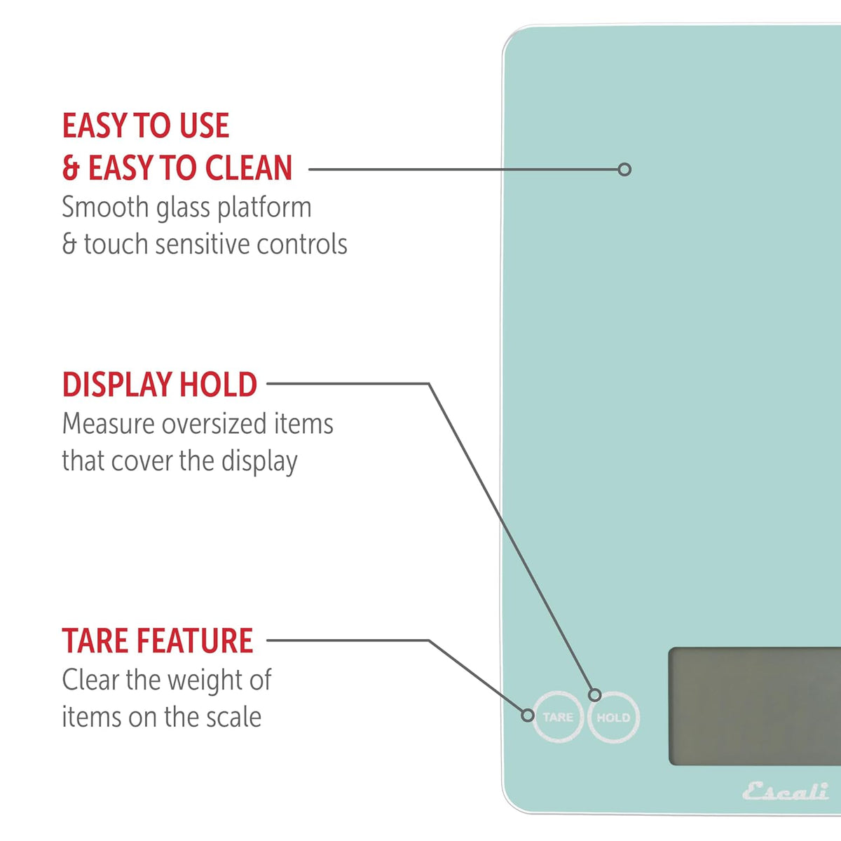 Arti Glass Food Scale Digital Countertop Kitchen, Baking and Cooking Scale with Nutrition and Calorie Counter, 15-Pound Capacity, 9" x 6.5" x .75", Gray Storm