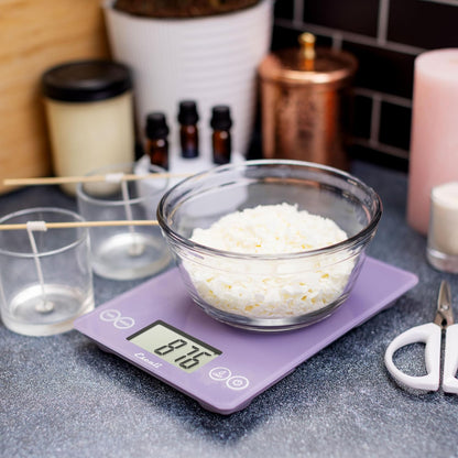 Arti Glass Food Scale Digital Countertop Kitchen, Baking and Cooking Scale with Nutrition and Calorie Counter, 15-Pound Capacity, 9" x 6.5" x .75", Gray Storm