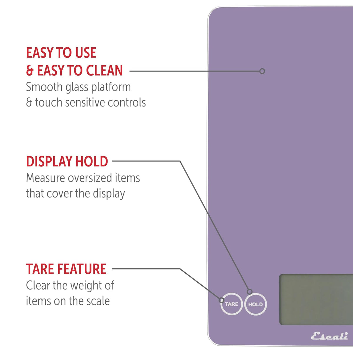 Arti Glass Food Scale Digital Countertop Kitchen, Baking and Cooking Scale with Nutrition and Calorie Counter, 15-Pound Capacity, 9" x 6.5" x .75", Gray Storm
