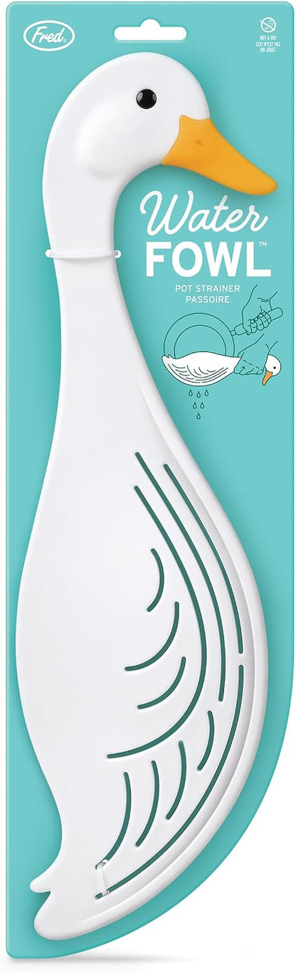 WATERFOWL Goose Pot Strainer – Great for Pasta and Vegetables - Easy One-Handed Draining - Space-Saving Design - Funny Kitchen Gadget and Accessory