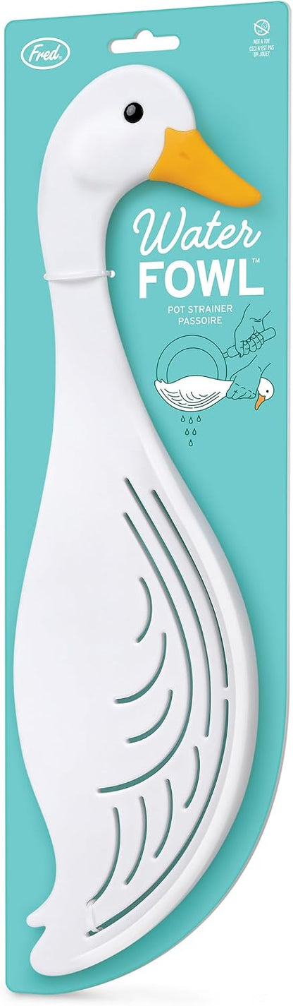 WATERFOWL Goose Pot Strainer – Great for Pasta and Vegetables - Easy One-Handed Draining - Space-Saving Design - Funny Kitchen Gadget and Accessory