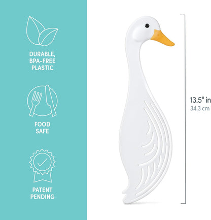 WATERFOWL Goose Pot Strainer – Great for Pasta and Vegetables - Easy One-Handed Draining - Space-Saving Design - Funny Kitchen Gadget and Accessory