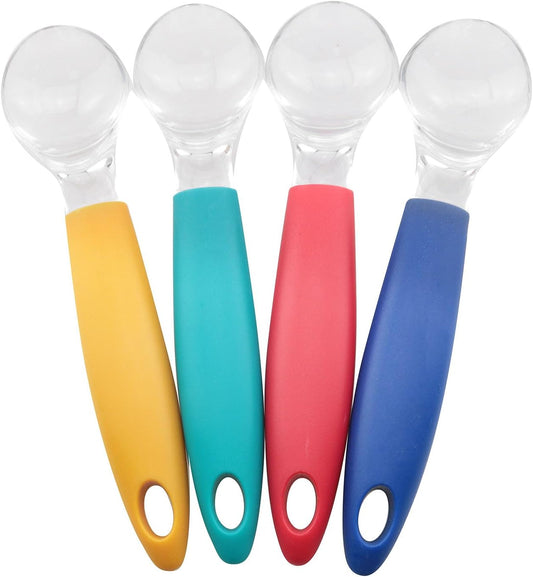 4PCS Colorful Watermelon Scooper Kitchen Accessories Plastic Ice Cream Scoop Fruit Spoons Melon Baller