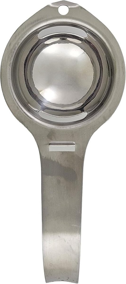 Fox Run Stainless Steel Egg Yolk Separator For Raw Eggs, 6.75” x 1.75” x 1” | Easily Separate Egg Yolks & Whites | Baking Gadget | Durable & Dishwasher Safe Tool | Egg White & Yolk Strainer Separator