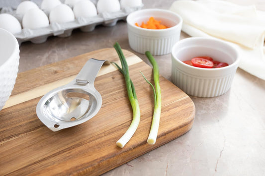 Fox Run Stainless Steel Egg Yolk Separator For Raw Eggs, 6.75” x 1.75” x 1” | Easily Separate Egg Yolks & Whites | Baking Gadget | Durable & Dishwasher Safe Tool | Egg White & Yolk Strainer Separator
