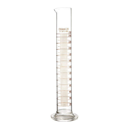 2 Pack 100 mL Glass Graduated Cylinder Measuring with Cleaning Brush | Single Metric Scale, Heavy-Duty Round Stems, Orange Graduations, Wide Rims, Tapered Pour Spouts, Dishwasher-Safe