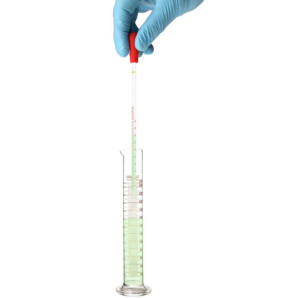2 Pack 100 mL Glass Graduated Cylinder Measuring with Cleaning Brush | Single Metric Scale, Heavy-Duty Round Stems, Orange Graduations, Wide Rims, Tapered Pour Spouts, Dishwasher-Safe