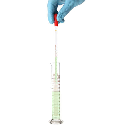 2 Pack 100 mL Glass Graduated Cylinder Measuring with Cleaning Brush | Single Metric Scale, Heavy-Duty Round Stems, Orange Graduations, Wide Rims, Tapered Pour Spouts, Dishwasher-Safe