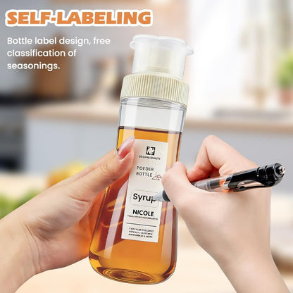 2 Pcs Cake Syrup Dispenser, Refillable Squeeze Bottles with Cleaning Brush, 12oz Sauce Dispensers with Sealing Lid for Honey Ketchup Syrup Salad Dressing(COLOR:Translucent)