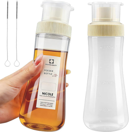 2 Pcs Cake Syrup Dispenser, Refillable Squeeze Bottles with Cleaning Brush, 12oz Sauce Dispensers with Sealing Lid for Honey Ketchup Syrup Salad Dressing(COLOR:Translucent)