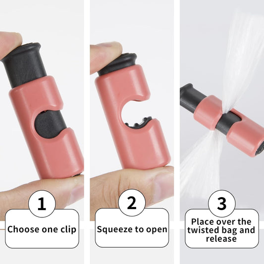Squeeze and Lock Bread Bag Clips Chip Clips (10pcs Colored)