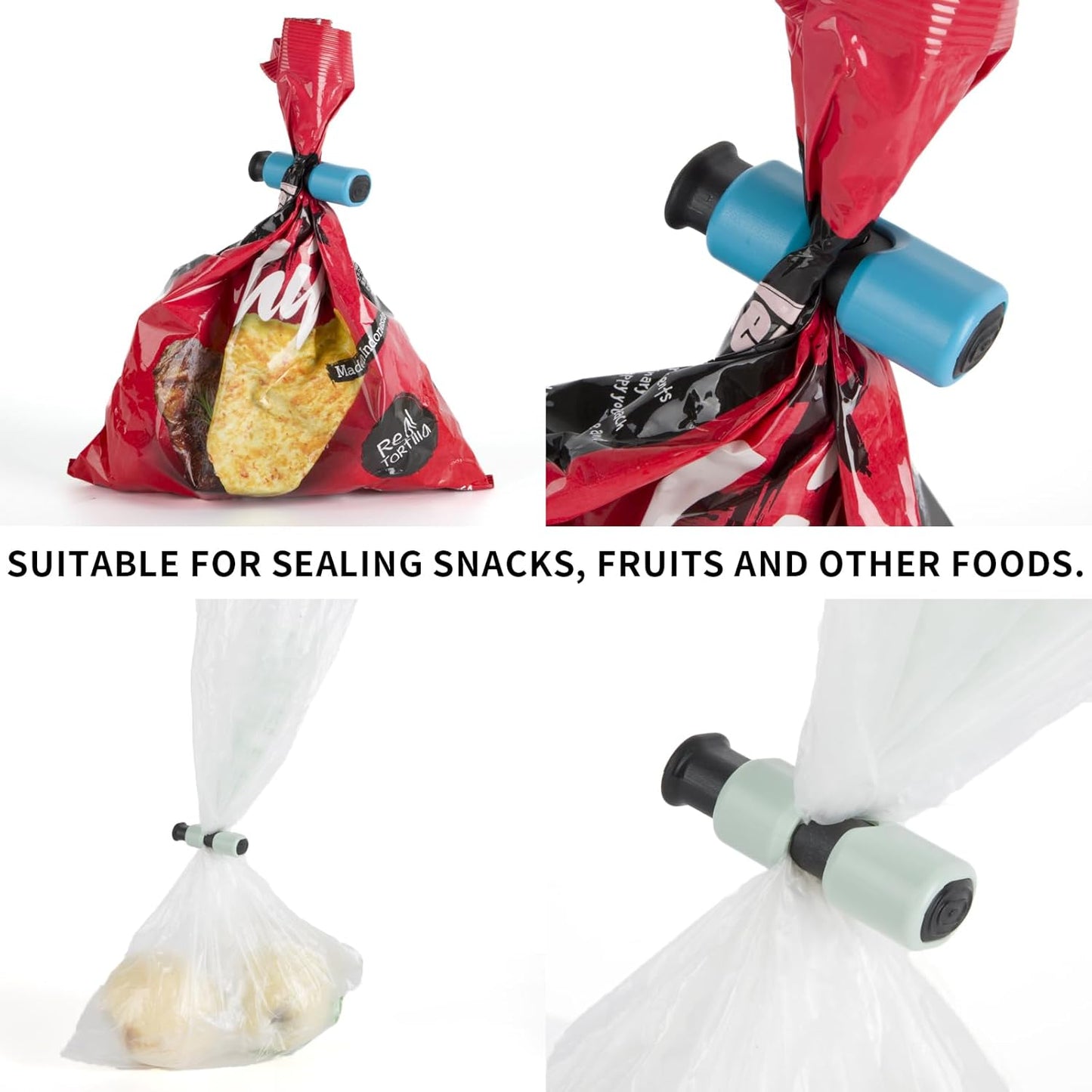 Squeeze and Lock Bread Bag Clips Chip Clips (10pcs Colored)