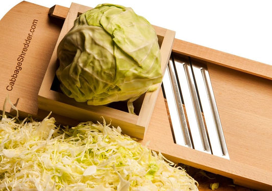 Wooden , Mandoline Slicer for Sauerkraut, Coleslaw. Finger Protection Box, Cut Resistant Glove. Pre-Oiled. Made in Poland!