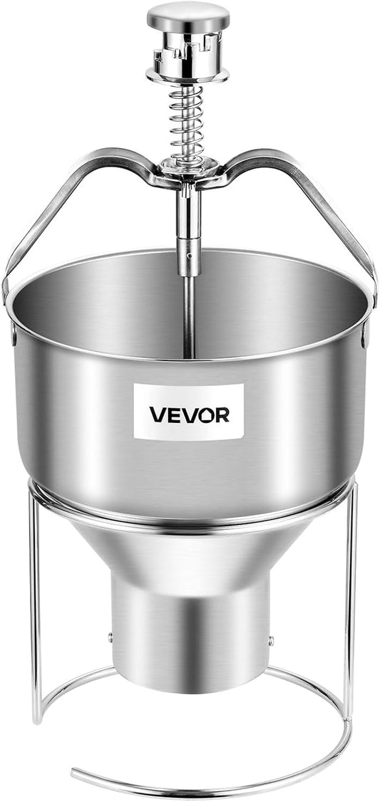 Donut Depositor, Large Capacity Manual Donuts Dropper, 304 Stainless Steel Commercial Batter Dispenser, 6 Thicknesses Adjustment Doughnut Hopper with Stand, For Restaurant Cafe Bakery Kitchen