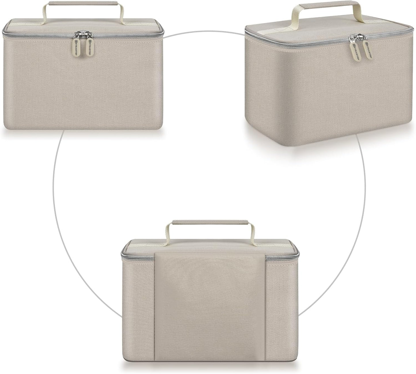 Hand Mixer Storage Case for KitchenAid 5, 6, 7 and 9 Speed Mixers | Portable Design With Carry Handle For Home Bakers, Kitchen Storage, Baking Classes And Travel, Light Beige - Case Only