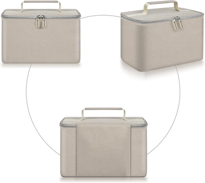 Hand Mixer Storage Case for KitchenAid 5, 6, 7 and 9 Speed Mixers | Portable Design With Carry Handle For Home Bakers, Kitchen Storage, Baking Classes And Travel, Light Beige - Case Only